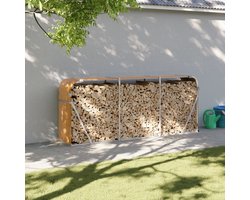 vidaXL - Haardhoutopslag - 234x45x100 - cm - gegalvaniseerd - staal - houtlook