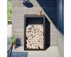 vidaXL - Haardhoutrek - 60x40x100 - cm - staal - zwart