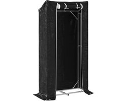 vidaXL - Haardhoutrek - met - regenhoes - 100x40x200 - cm - gegalvaniseerd - staal