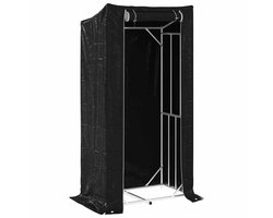 vidaXL - Haardhoutrek - met - regenhoes - 100x60x200 - cm - gegalvaniseerd - staal