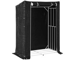 vidaXL - Haardhoutrek - met - regenhoes - 150x80x200 - cm - gegalvaniseerd - staal