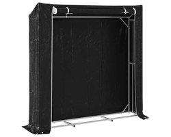 vidaXL - Haardhoutrek - met - regenhoes - 200x40x200 - cm - gegalvaniseerd - staal