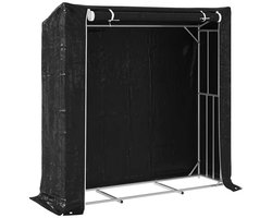 vidaXL - Haardhoutrek - met - regenhoes - 200x60x200 - cm - gegalvaniseerd - staal