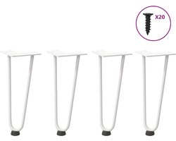vidaXL - Haarnadelpoten - voor - Salontafel - 4 - st - 30 - cm - massief - staal - wit