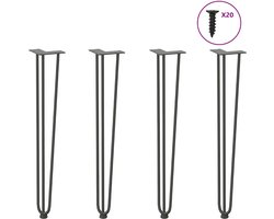 vidaXL Haarspeld tafelpoten - 72 cm - Staal - Antraciet Haarspeld Tafelpoten - Tafelstijlen - Moderne Tafellampen - Metalen Tafelpoten - Industriële Tafelpoten