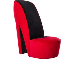 vidaXL - Hakstoel - fluweel - rood