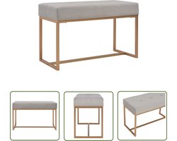 vidaXL Halbank - Fluwelen Bank - Bankje 80 cm fluweel grijs - Zithoekbank - Grijze Bank - Design Bank
