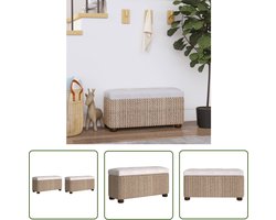 vidaXL Halbank - Opbergbank - Opbergbankjes 2 st met grijs kussen 69 cm kattenstaart - Banksysteem - Kastdeur - Woonaccessoires