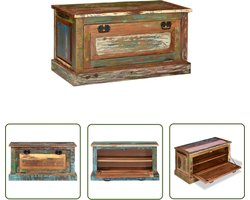 vidaXL Halbank - Schoenenbank - Schoenenopbergbank massief gerecycled hout - Opbergbank - Houten Bank - Gerecycled Hout