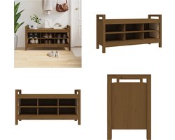 vidaXL Halbankje 110x40x60 cm massief grenenhout honingbruin - Halbankje - Halbankjes - Bankje - Gangbankje