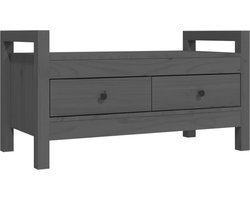 vidaXL - Halbankje - 80x40x43 - cm - massief - grenenhout - grijs