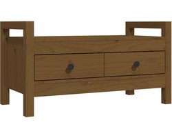 vidaXL - Halbankje - 80x40x43 - cm - massief - grenenhout - honingbruin