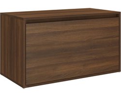 vidaXL - Halbankje - 80x40x45 - cm - bewerkt - hout - bruin - eikenkleur
