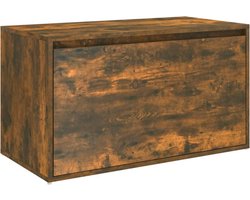 vidaXL - Halbankje - 80x40x45 - cm - bewerkt - hout - gerookt - eikenkleurig
