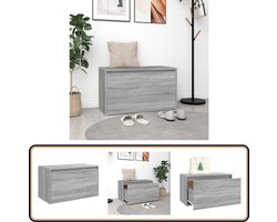 vidaXL Halbankje - 80x40x45 cm - Grijs Sonoma Eiken Halbank - Bankje - Opbergbank - Houten Bank - Grijze Bank