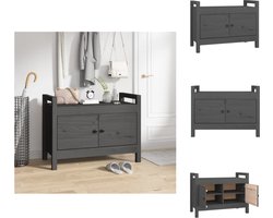 vidaXL - Halbankje - 80x40x60 - cm - massief - grenenhout - grijs