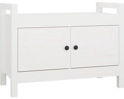 vidaXL - Halbankje - 80x40x60 - cm - massief - grenenhout - wit