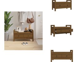 vidaXL Halbankje - Halbankjes - Bankje - Gangbankje - Halbankje 80x40x43 cm massief grenenhout honingbruin