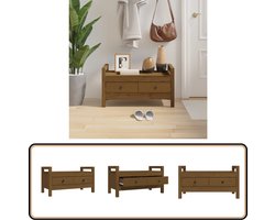 vidaXL Halbankje - Massief Grenenhout - Honingbruin Halbank - Grenenhouten Bank - Houten Bank - Banksysteem - Entreebank