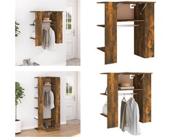 vidaXL Halmeubel 97,5x37x99 cm bewerkt hout gerookt eikenkleurig - Gangkast - Gangkasten - Gangmeubel - Gangkast