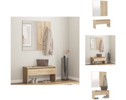 vidaXL Halmeubelset - Halmeubelsets - Halmeubel - Garderobeset - Garderobe set bewerkt hout sonoma eiken