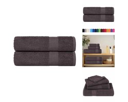 vidaXL Handdoek - Handdoeken - Badhanddoek - Badlaken - Badhanddoeken 2 st 100x150 cm 360 g/m² 100% katoen antraciet
