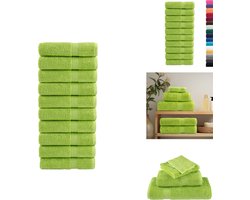 vidaXL Handdoek - Handdoeken - Badhanddoek - Badlaken - Badhanddoeken SOLUND 10 st 600 g/m² 70x140 cm appelgroen