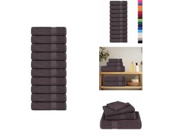 vidaXL Handdoek - Handdoeken - Badhanddoek - Badlaken - Douchehanddoeken 10 st 70x140 cm 360 g/m² 100% katoen antraciet