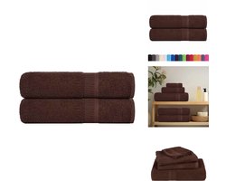 vidaXL Handdoek - Handdoeken - Badhanddoek - Badlaken - Douchehanddoeken 2 st 70x140 cm 360 g/m² 100% katoen bruin