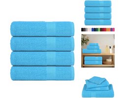 vidaXL Handdoek - Handdoeken - Badhanddoek - Badlaken - Douchehanddoeken 4 st 70x140 cm 360 g/m² 100% katoen turquoise