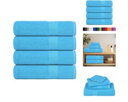 vidaXL Handdoek - Handdoeken - Badhanddoek - Badlaken - Handdoeken 4 st 50x100 cm 360 g/m² 100% katoen turquoise