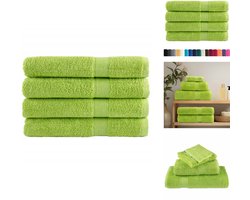 vidaXL Handdoek - Handdoeken - Badhanddoek - Badlaken - Handdoeken SOLUND 4 st 600 g/m² 100x200 cm appelgroen