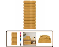 vidaXL Handdoeken - 10 st - 50x100 cm - 100% katoen - Goud Badhanddoeken - Gouden Handdoeken - Katoenen Handdoeken - Dikke Handdoeken - Superabsorberend