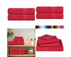 vidaXL Handdoeken 2 st 50x100 cm 360 g/m² 100% katoen rood - Handdoek - Handdoeken - Badhanddoek - Badlaken