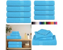 vidaXL Handdoeken 4 st 50x100 cm 360 g/m² 100% katoen turquoise - Handdoek - Handdoeken - Badhanddoek - Badlaken