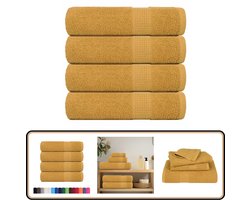 vidaXL Handdoeken - 4 stuks - 50x100 cm - Goudkleurig Badhanddoeken - Katoenen Handdoeken - Gouden Handdoeken - Set Handdoeken - Huishoudelijke Artikelen