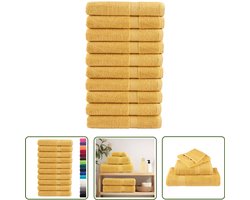 vidaXL Handdoeken - Badhanddoeken - Handdoeken SOLUND 10 st 600 g/m² 100x200 cm goudkleurig - Katoen Handdoeken - Gouden Handdoeken - Groot Formaat Handdoeken