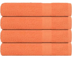 vidaXL - Handdoeken - FROGN - 4 - st - 100x200 - cm - 360 - g/m² - oranje