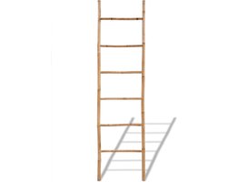 vidaXL Handdoekenladder - Bamboe - 50x190 cm - 6 sporten Bamboeladder - Handdoekenrek - Badkamerrubriek - Hangend Drogen - Handdoekenopbergers