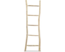 vidaXL - Handdoekenladder - met - 5 - sporten - 45x150 - cm - teakhout