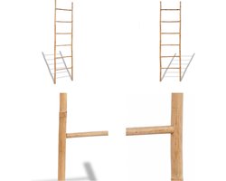 vidaXL Handdoekenladder met 6 sporten bamboe - Handdoekhaak - Handdoekhaken - Handdoekhaakje -handdoekhaakjes
