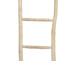 vidaXL Handdoekenladder - Teakhout - 45x150 cm - 5 sporten Teak Houten Handdoekenladder - Badkamer Accessoires - Handdoeken Rek - Handdoekenhaak - Vintage Handdoekenhanger