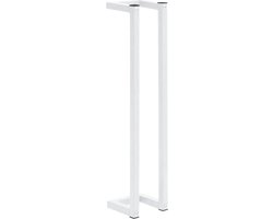 vidaXL - Handdoekenrek - 12,5x12,5x60 - cm - staal - wit