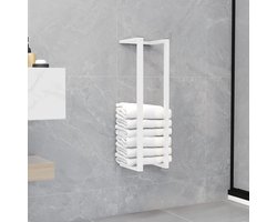 vidaXL Handdoekenrek 12,5x12,5x60 cm staal wit - Handdoekenrek - Badkameraccessoire - Staal - Wit - Handdoekhanger