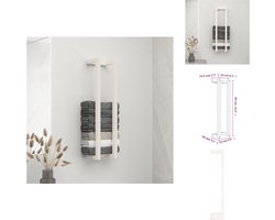 vidaXL Handdoekenrek - Badkameraccessoires - 23x18x90 cm - Massief grenenhout - Handdoekhouder