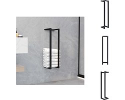vidaXL Handdoekenrek - Handdoekenrekken - Handdoekhouder - Handdoekhouders - Handdoekenrek 12,5x12,5x60 cm ijzer zwart