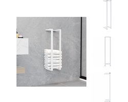 vidaXL Handdoekenrek - Handdoekenrekken - Handdoekhouder - Handdoekhouders - Handdoekenrek 12,5x12,5x60 cm staal wit