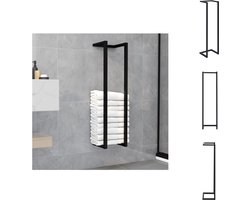 vidaXL Handdoekenrek - Handdoekenrekken - Handdoekhouder - Handdoekhouders - Handdoekenrek 25x20x95 cm ijzer zwart