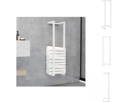 vidaXL Handdoekenrek - Handdoekenrekken - Handdoekhouder - Handdoekhouders - Handdoekenrek 25x20x95 cm staal wit
