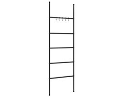 vidaXL Handdoekenrek - Handdoekenrekken - Handdoekrek - Handdoekhouder - Handdoekenrek ladder met 5 lagen 58x175 cm ijzer zwart